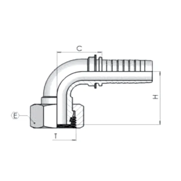 Фитинг Dу -25мм (М36х2) 90 DKO-L 