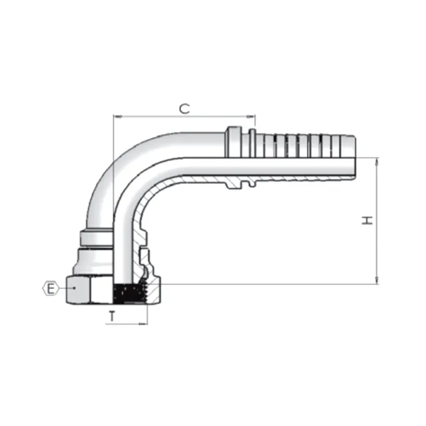 Фитинг Dу -16мм (М26х1,5) 90 DKM 