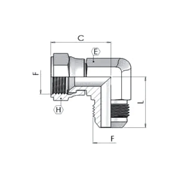 Адаптер (90) JIC 9/16" ш-г 