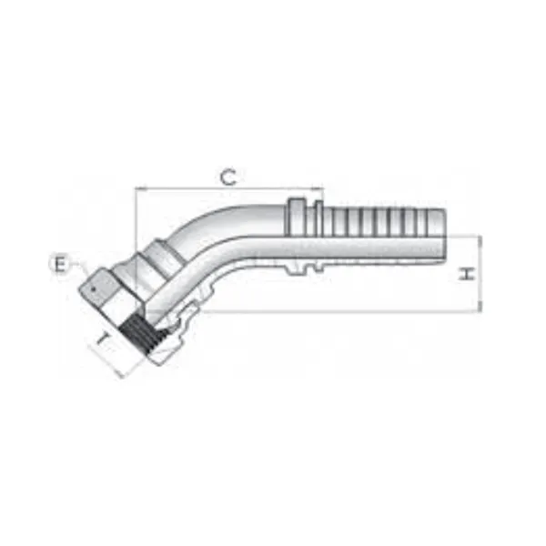 Фитинг BSP Dу -08мм (3/8") 45 