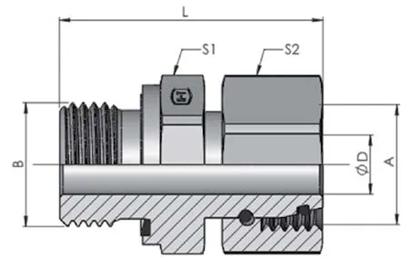 Соединение EGE-R/ED 15L (22x1,5) - G1/2" гайка-штуцер нерж сталь