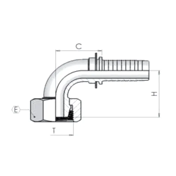 Фитинг Dу -08мм (М16х1,5) 90 DKL 