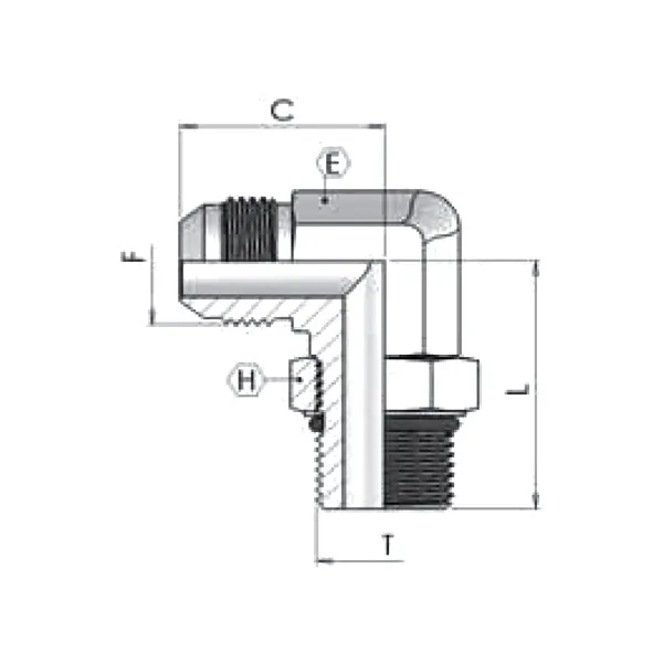 Адаптер (90) JIC9/16"-UNF9/16" ш-ш.к регулируемый (5190-06)