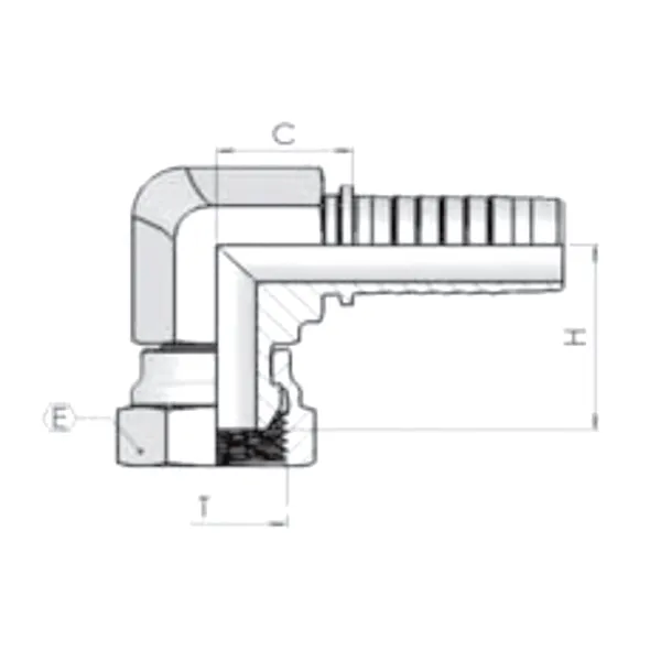 Фитинг BSP Dу -20мм (3/4") 90 компакт