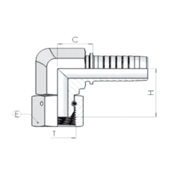 Фитинг BSP Dу -10мм (3/8") 90 компакт