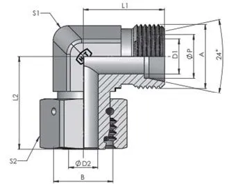 Соединение угловое (90) EW штуцер-гайка 12L (18x1.5) корпус нерж сталь 