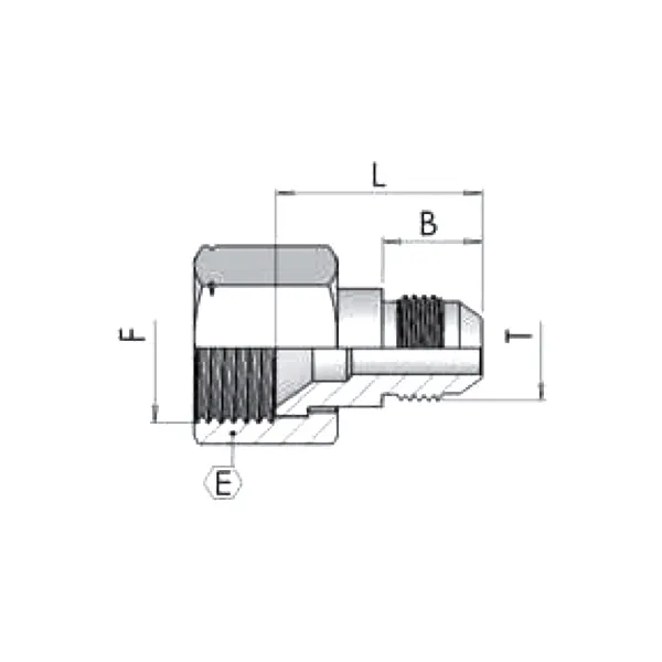 Адаптер (пр) JIC 1.1/16" - 9/16" г-ш