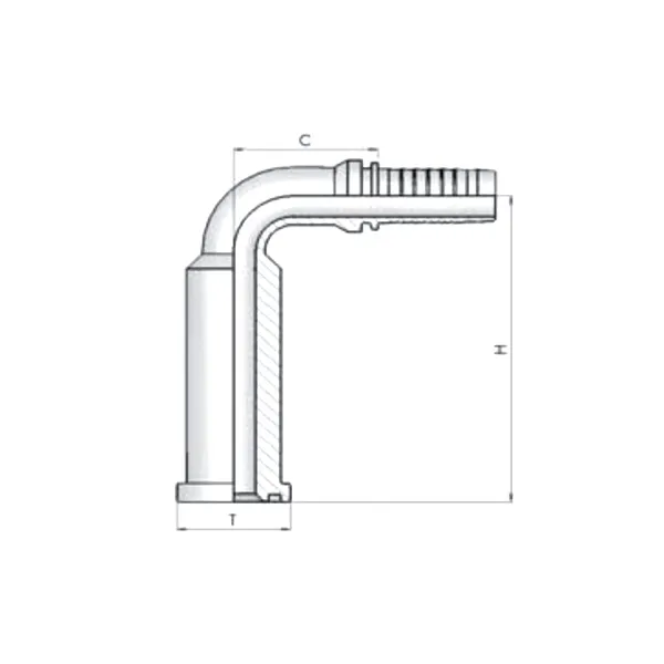 Фитинг SF Dу -25мм (47,6) 90 Long Drop