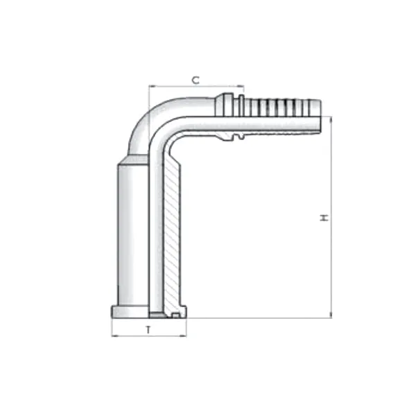Фитинг SF Dу -20мм (44,6) 90 Long Drop (L3SF-12-16)