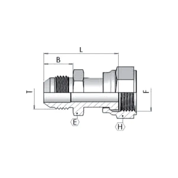 Адаптер (пр) ORFS 9/16"- JIC 7/16" г-ш  