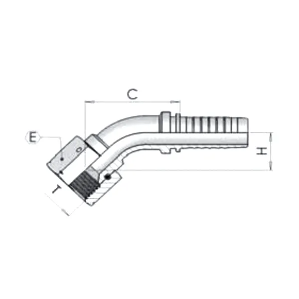 Фитинг JIC Dу -25мм (1 5/8") 45