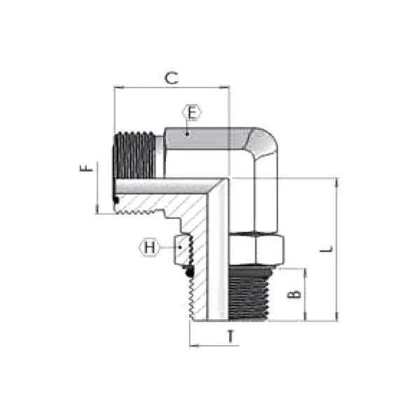 Адаптер (90) ORFS 11/16"- UNF 9/16" ш-ш.к. регулируемый 