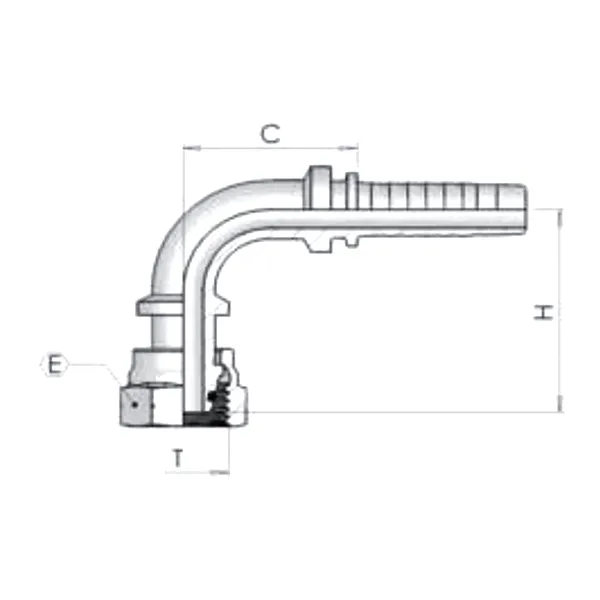 Фитинг Dу -06мм (М12х1,5) 90 DKO-L 6 