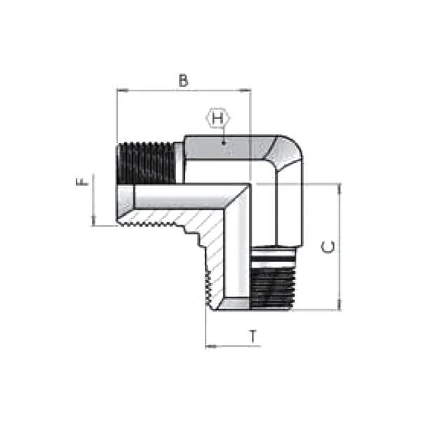 Адаптер (90) BSP 3/8" -BSPT 3/8" ш-ш 
