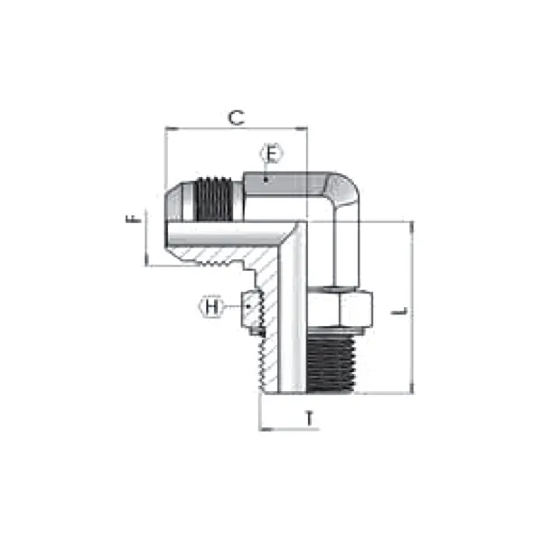 Адаптер (90) BSP 1/8" - JIC 7/16" шг-ш 