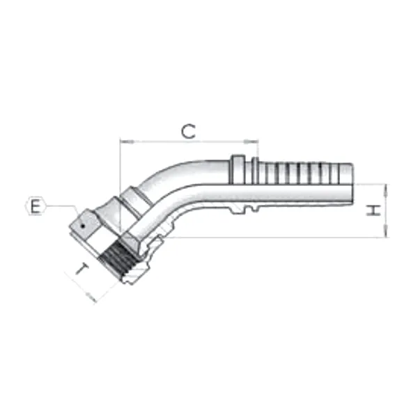 Фитинг JIC Dу -25мм (1 5/16") 45