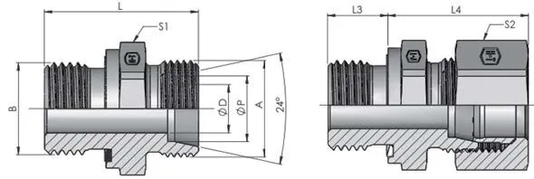 Соединение трубное (пр) GE-G/ED 35L (45x2)- G1" ш-ш.к. нерж сталь