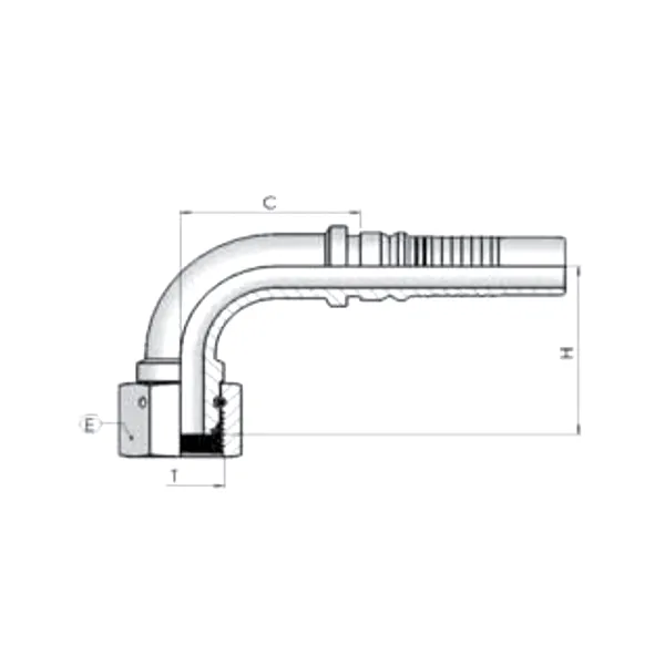 Фитинг BSP Dу -20мм (3/4") 90 Interlock