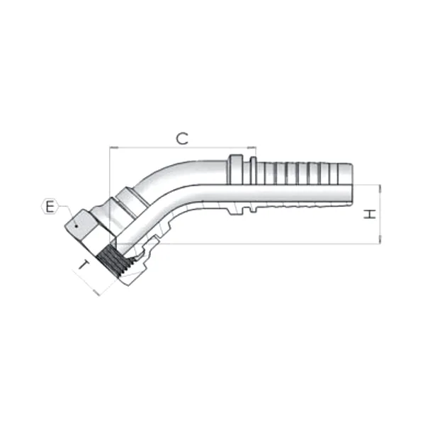 Фитинг Dу -08мм (М16х1,5) 45 DKM 