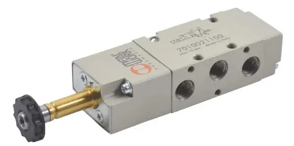 Распределитель серия 70, схема 5/2, резьба 1/8, моностабильный, механический возврат