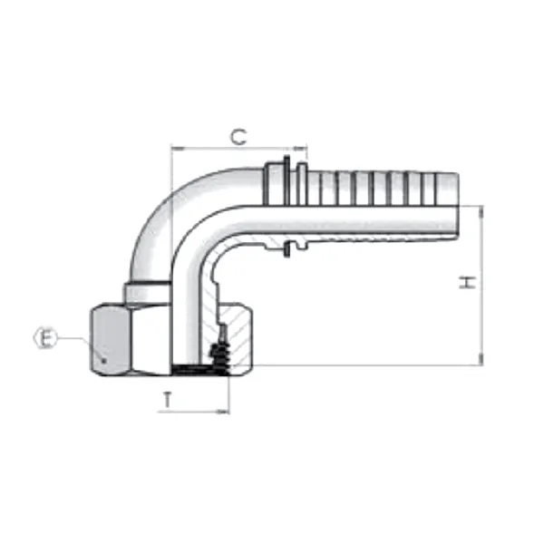 Фитинг Dу -25мм (М36х2) 90 DKO-S 