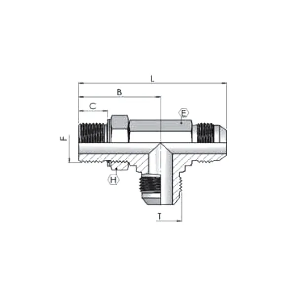 Адаптер (тр) JIC 9/16" - JIC 9/16" - BSP 1/4" ш-ш-гш регулируемый 