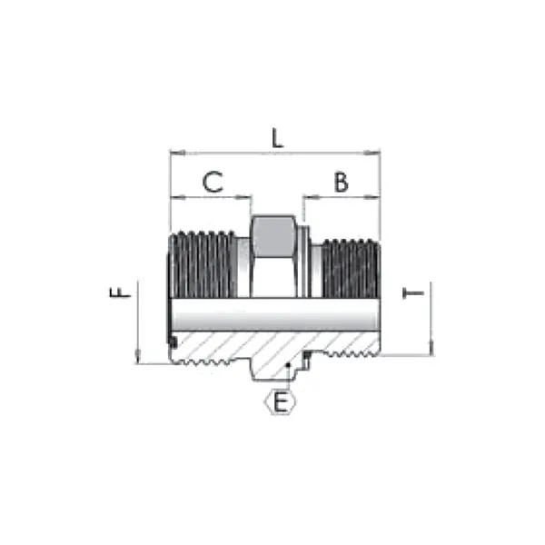 Адаптер (пр) ORFS 9/16"- BSP 1/8" ш-ш  