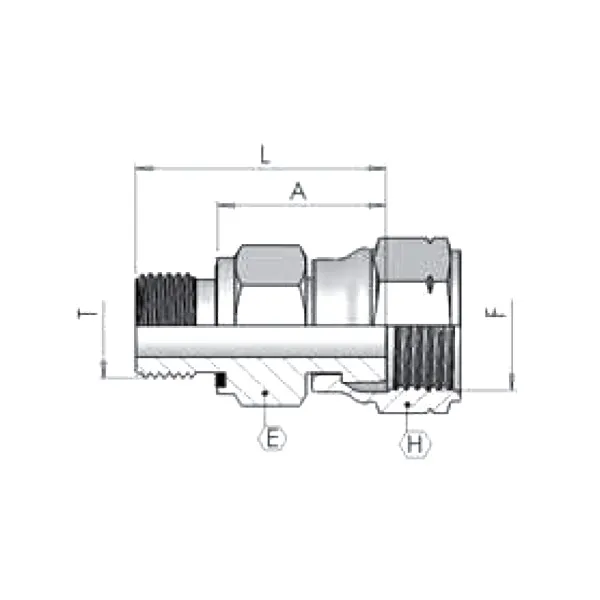 Адаптер (пр) ORFS 9/16"- BSP 1/8" г-ш  