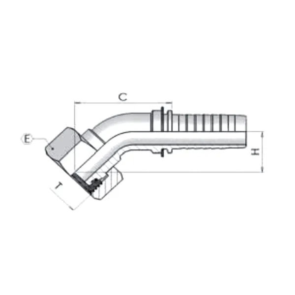 Фитинг DKO-L Dу -12мм (М22х1,5) 45