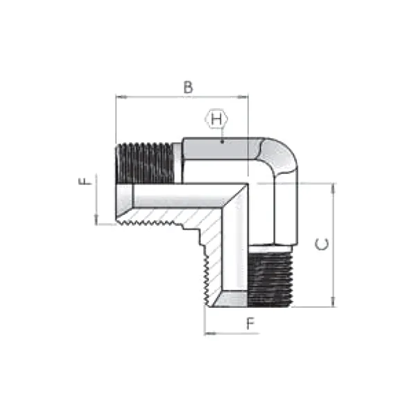 Адаптер (90) BSP 3/8" ш-ш 