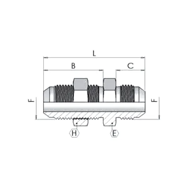 Адаптер (пр) JIC 7/8" ш-г-ш соед. через переборку 