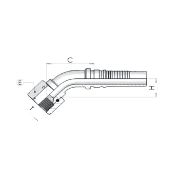Фитинг JIC Dу -38мм (1 7/8") 45 Interlock 