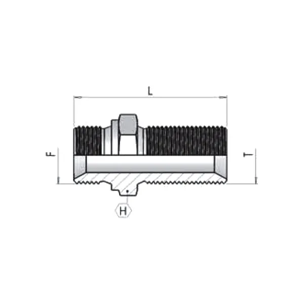 Переходник через переборку без гайки BSP 1/4" (A108-04Z)