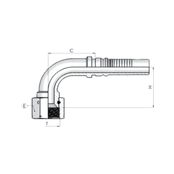 Фитинг JIC Dу -32мм (1 5/8") 90 Interlock