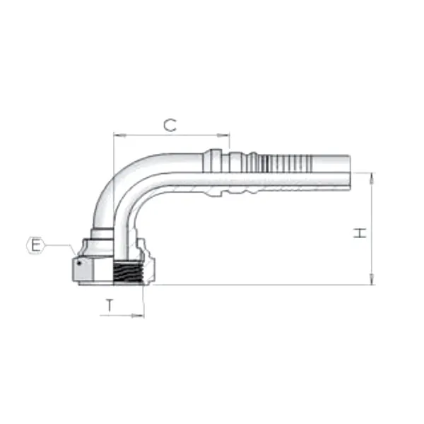 Фитинг ORFS Dу -20мм (1 3/16") 90 Interlock