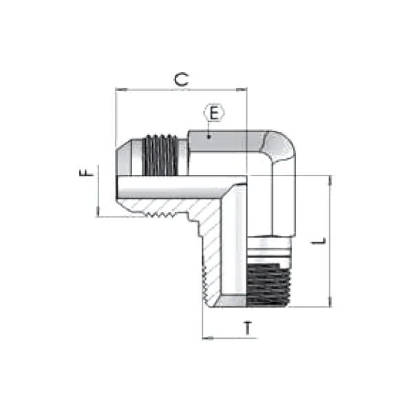 Адаптер (90) JIC 9/16" - NPTF 3/8" ш-ш 