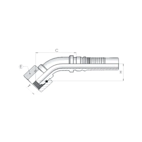 Фитинг BSP Dу -32мм (1 1/4") 45 Interlock 