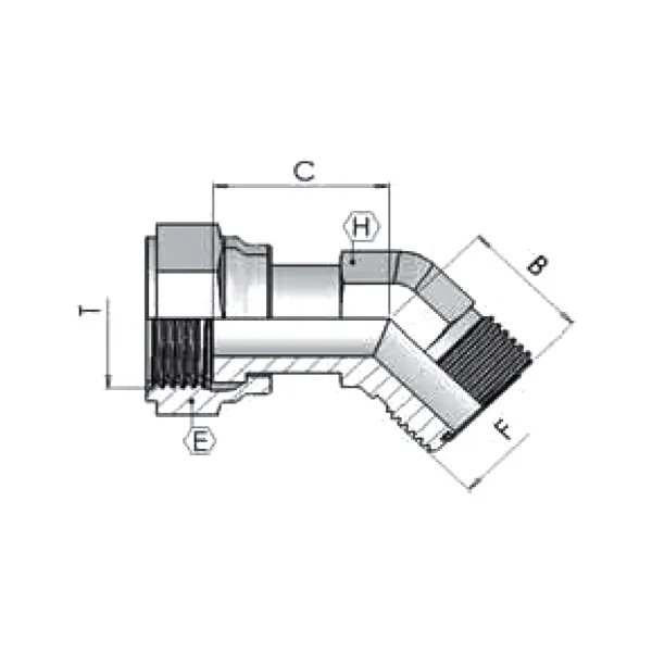Адаптер (45) ORFS 13/16" ш-г 