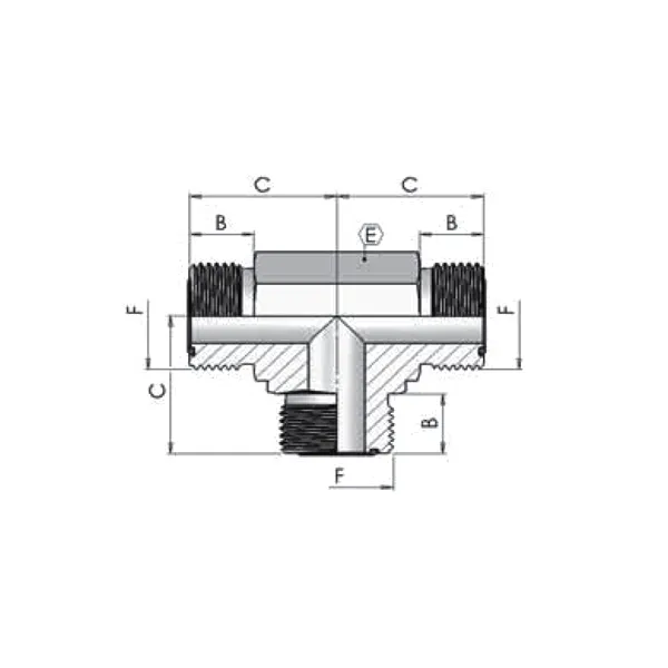 Адаптер (тр) ORFS 13/16" ш-ш-ш 