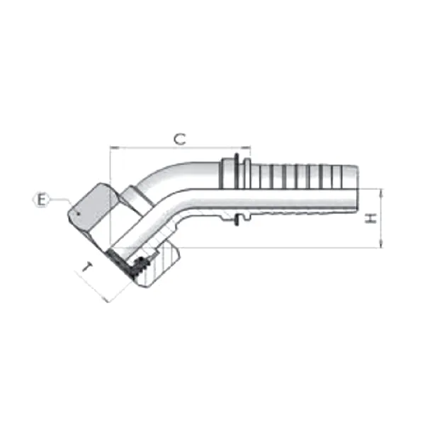 Фитинг Dу -25мм (М36х2) 45 DKO-S OS-25 