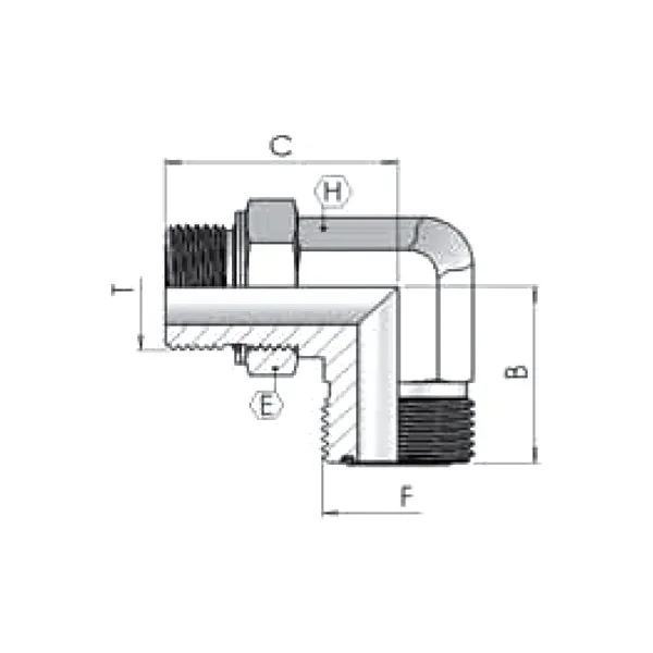 Адаптер (90) ORFS 9/16"- BSP 3/8" ш-шг 