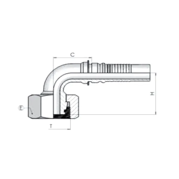Фитинг Dу -25мм (М36х2) 90 DKO-S Interlock 