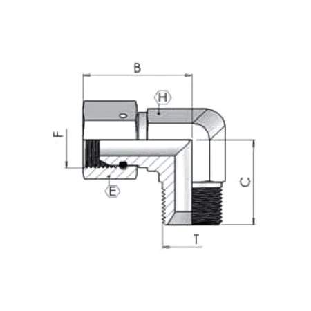 Адаптер (90) BSP 1/4" ш-г 