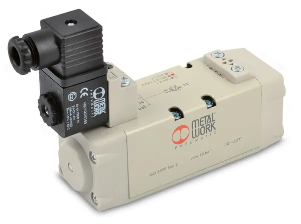 Распределитель ISV 75 SOS OO. ISO3 схема 5/2, моностабильный с механическим возвратом