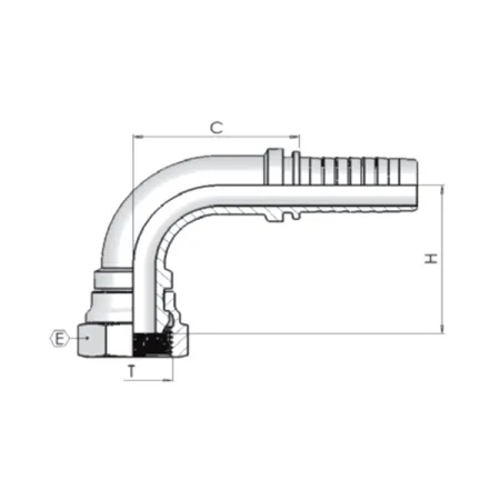 Фитинг Dу -10мм (М18х1,5) 90 DKM 