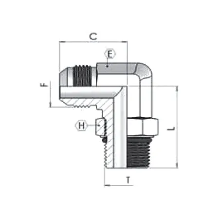 Адаптер (90) JIC7/16"-UNF7/16" ш-ш.к 