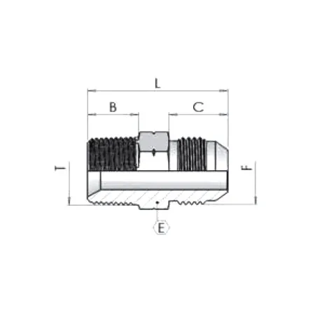 Адаптер (пр) NPTF 1/2" - JIC7/16"ш-ш 
