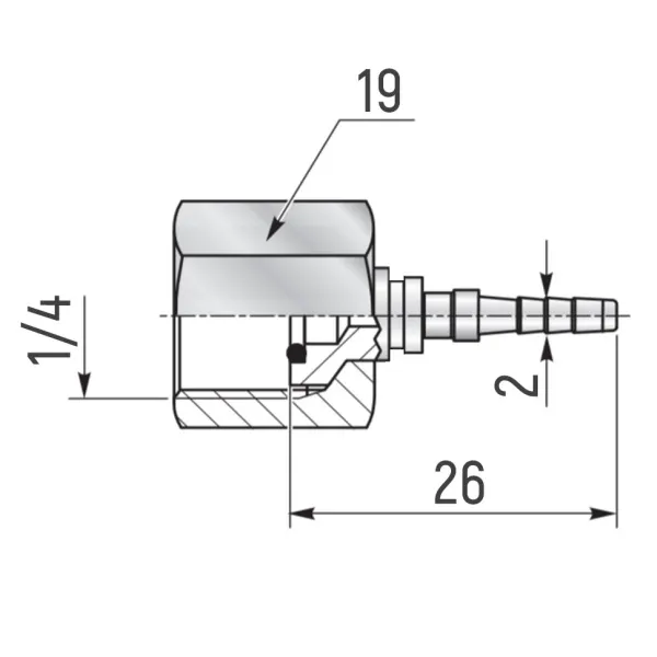 Фитинг под манометр прямой G1/4" (вн.р.) 36140000