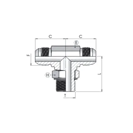 Адаптер (тр) JIC 1 5/16" - BSP 1" - JIC 1 5/16" ш-ш.к.-ш регулируемый 