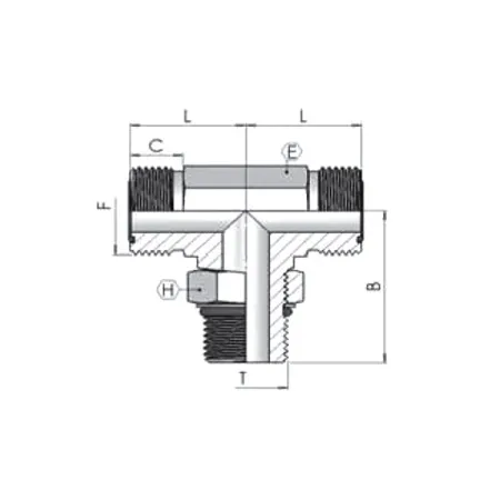 Адаптер (тр) ORFS 9/16" - UNF 7/16"-ORFS 9/16"ш-ш.г-ш